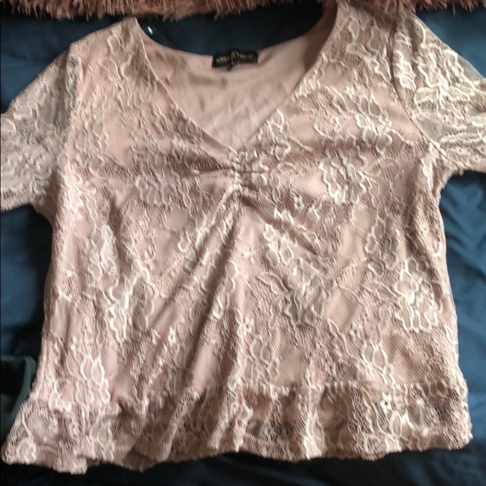 Purple mesh blouse